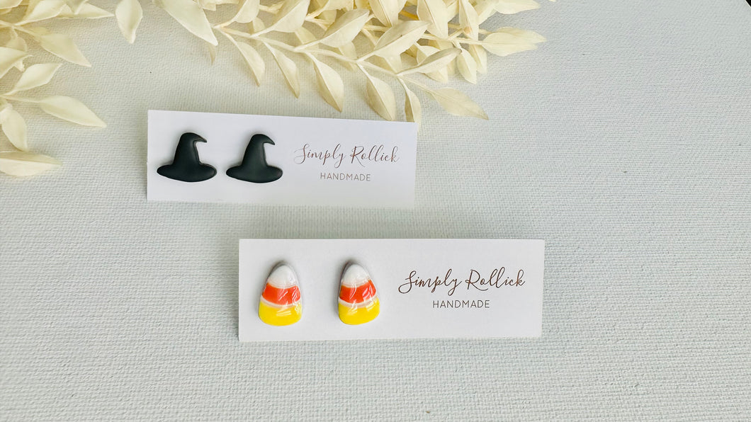 Witch Hat & Candy Corn Studs