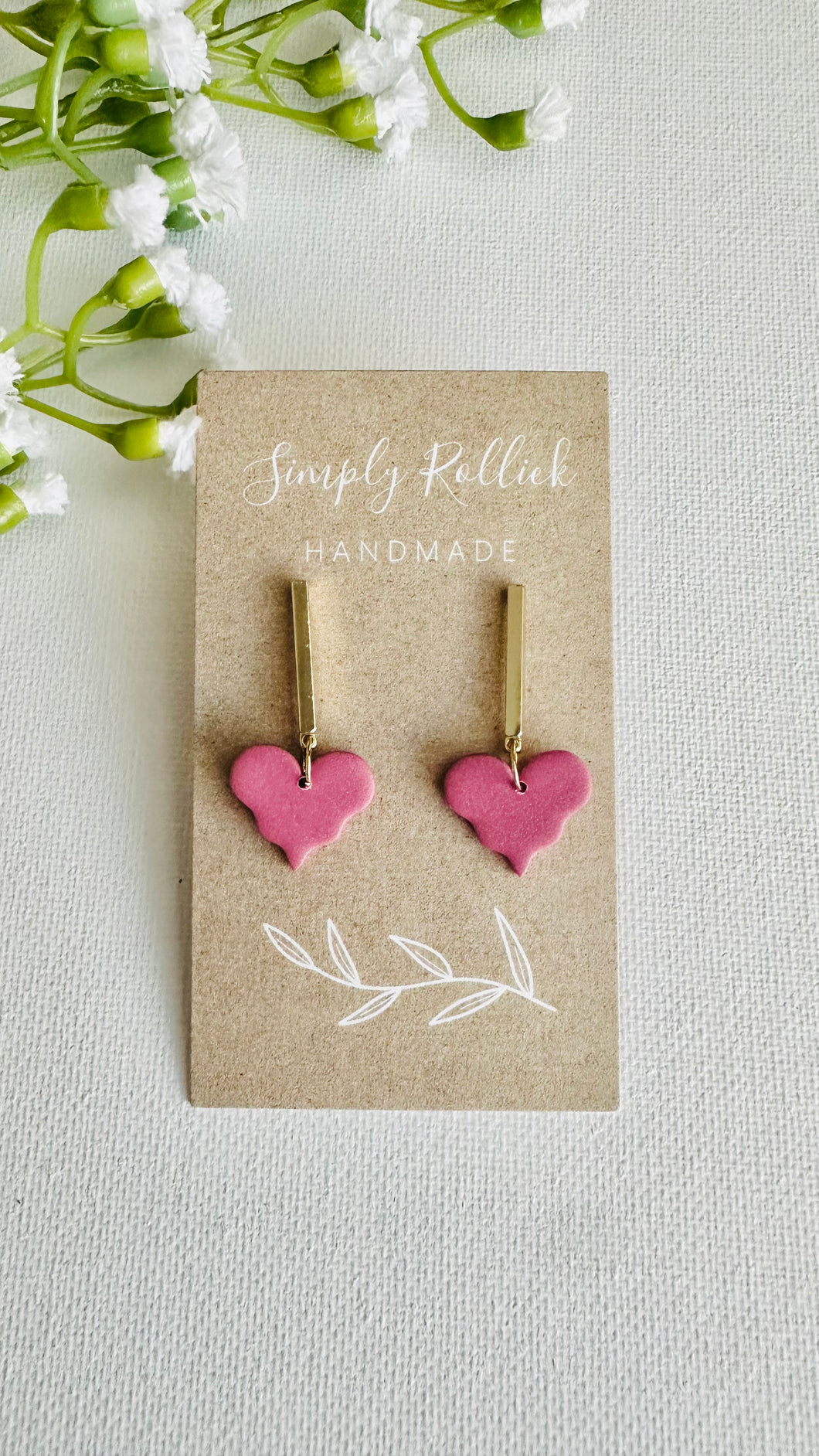 Shimmery Pink Drop Dangles