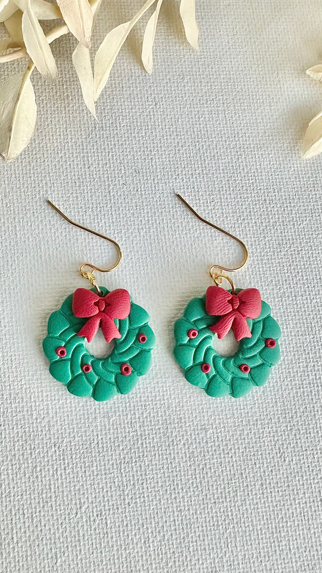 Green Wreath Dangles